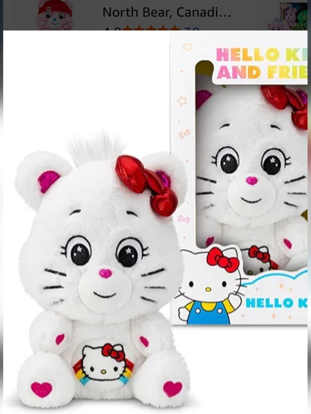 Hello Kitty X Care Bears Beary Besties: The Cheer Bear loves Hello Kitty plush
